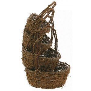 Set of 4 Round "Twiggy Vine" Willow Basket