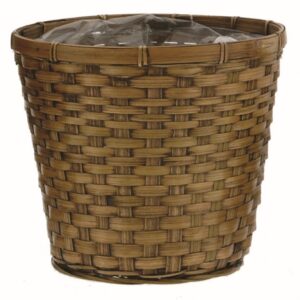 Brown Stain Bamboo Planter - fits 8" pot