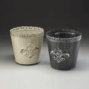 Round Metal Container w/ Embossed Fleur-de-Lis