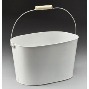 White Metal Pail with Drop Handle