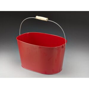 Red Metal Pail With Drop Handle