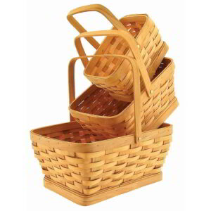 Buff Color Rectangular Woodchip Set of 3