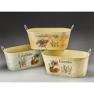 Oval Metal Container with Lavender Designs *1 Case Left