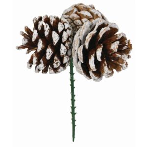 White Tip Triple Pinecone Pick - Case of 100 pcs