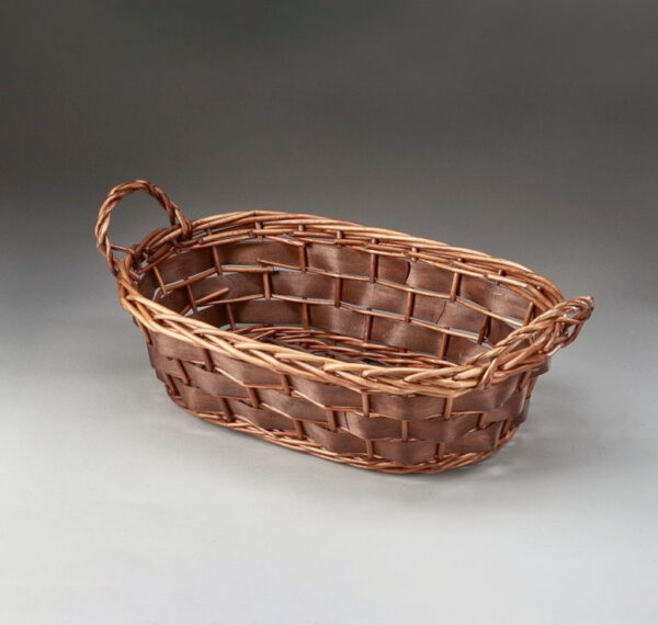 Willow and Woodchip Oblong Tray with Ear Handles