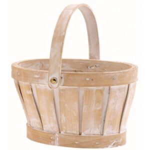 Oval Whitewashed Woodchip Single with Drop Handle