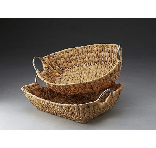 Hyacinth Tray with Stainless Steel Ear Handles