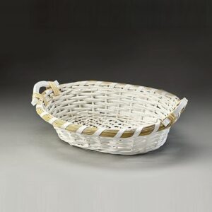 Oval Willow Tray Painted White