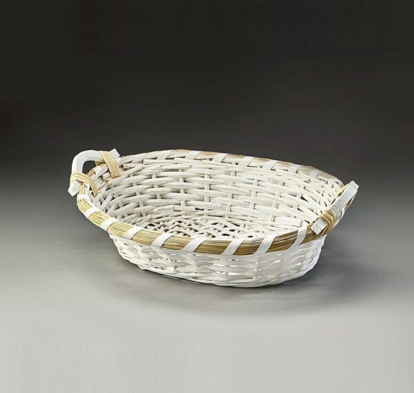 Oval Willow Tray Painted White