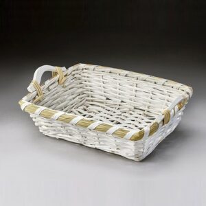 Rectangular Willow Tray Painted White