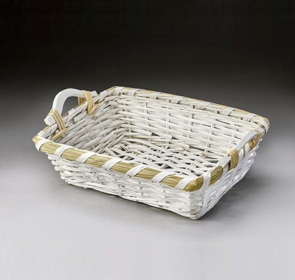 Rectangular Willow Tray Painted White