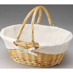 Oval Willow with Fabric Lining and Double Drop-Down Handles