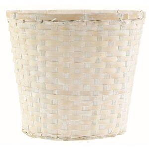 White Wash Bamboo Planter - fits 10" pot
