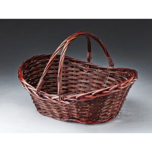 Brown Stain Oval Willow with Double Drop Handles