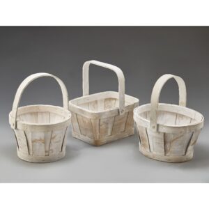White Washed Woodchip Baskets