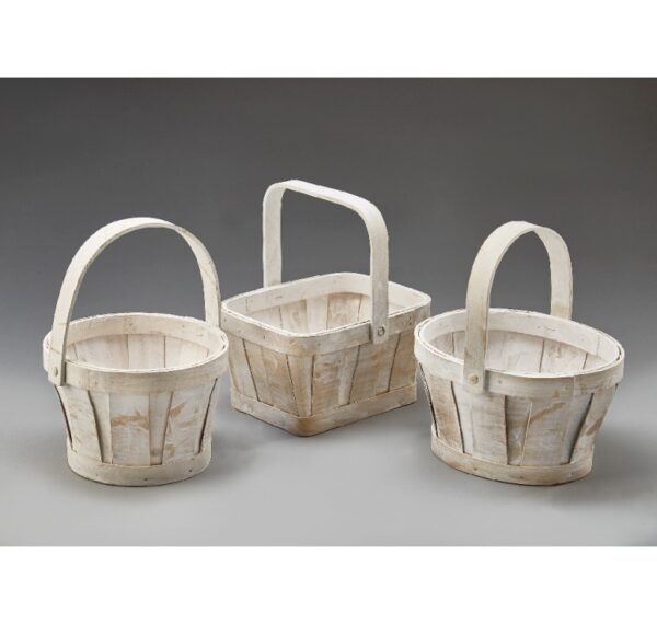 White Washed Woodchip Baskets