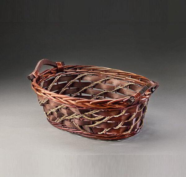 Oval Willow/Wood/Rope Tray