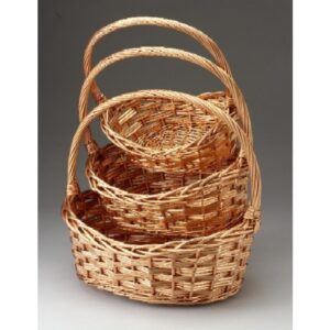 Set of 3 Oval Willow Baskets