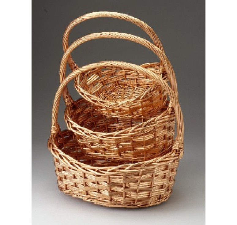 Set of 3 Oval Willow Baskets