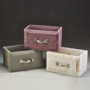 Wooden Drawer with Metal Handle