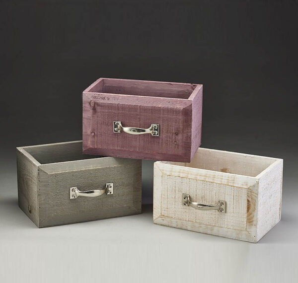 Wooden Drawer with Metal Handle