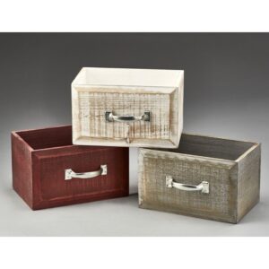 Wooden Drawer with Metal Handle