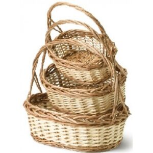 Set of 3 Two-Tone Oval Willow