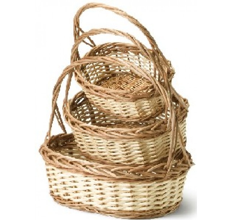 Set of 3 Two-Tone Oval Willow