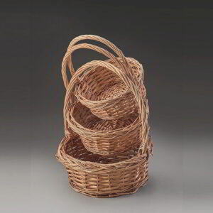 Buff Color Round Willow Set of 3