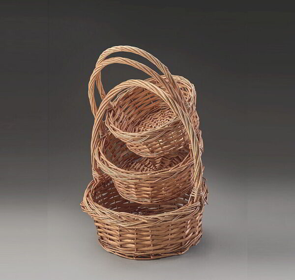 Buff Color Round Willow Set of 3