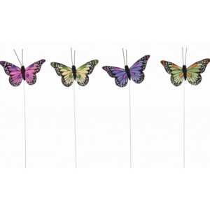 3" Assorted Color Butterfly Pick