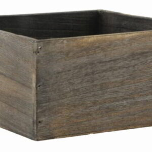 Brown Stain Square Wooden Container