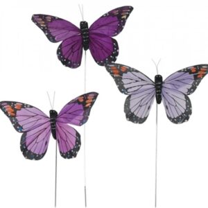 4.5" Assorted Purple Butterfly Pick