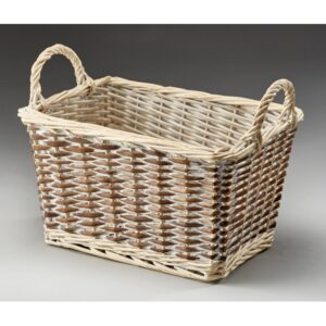 White Washed & Buff Color Rectangular Willow