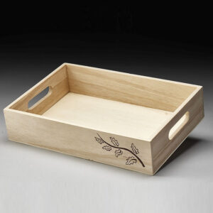 Wood Tray with Decorative Imprint