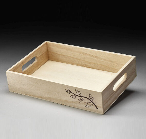 Wood Tray with Decorative Imprint