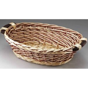 Oval Willow with Wooden Ear Handles - Two-Tone Weave