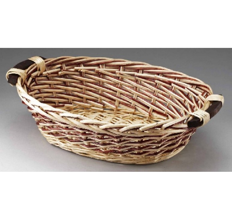 Oval Willow with Wooden Ear Handles - Two-Tone Weave