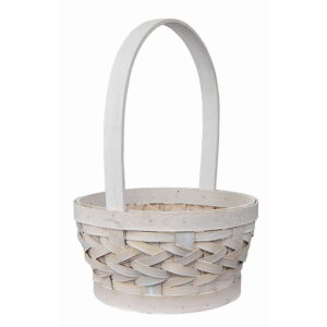 White Wash Woodchip Basket - 8"