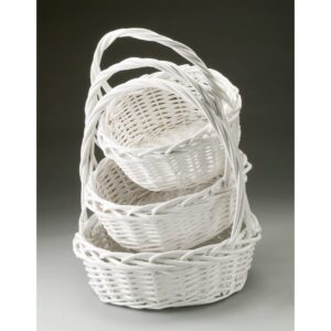 Round Willow Set of 3 Painted White