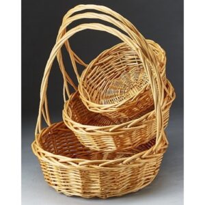 Buff Color Round Willow Set of 3