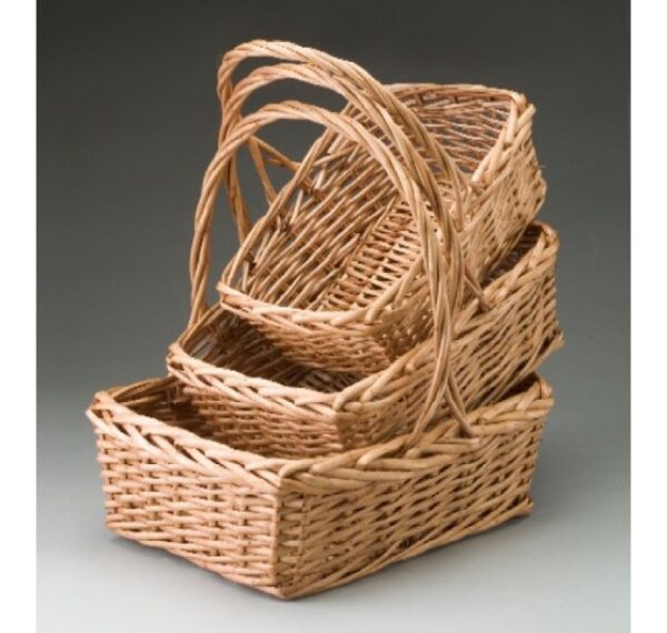 Buff Color Rect Willow Set of 3