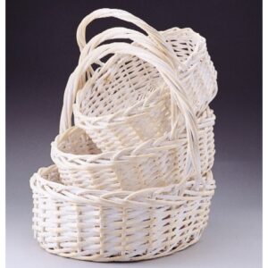 White Wash Oval Willow Set of 3