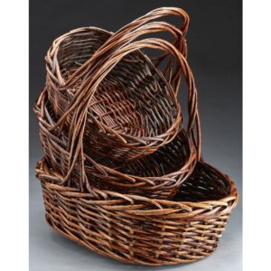 Oval Willow Set of 3 - Brown Stain