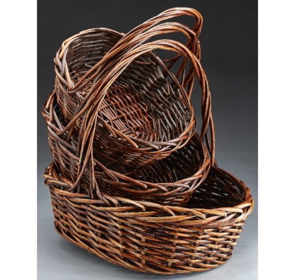 Oval Willow Set of 3 - Brown Stain