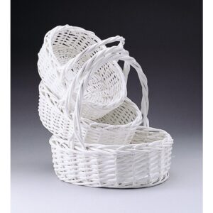Oval Willow Set of 3 Painted White