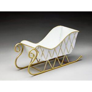 White & Gold Metal Sleigh