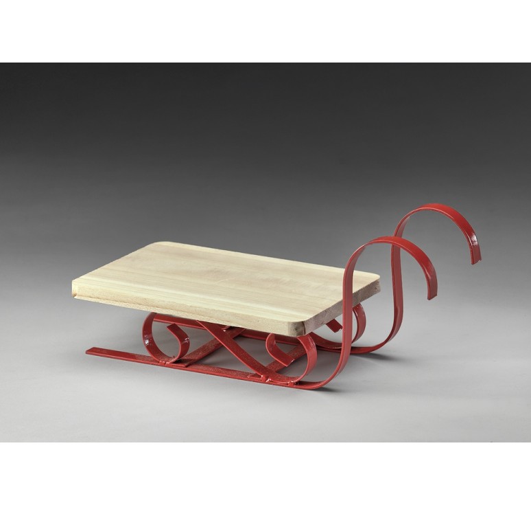 Wooden Sled with Metal Runners