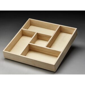 Square, Wood "Compartment" Tray
