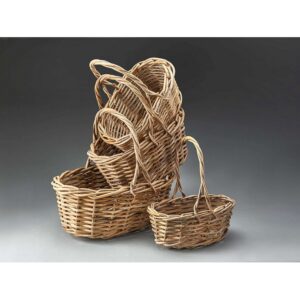 Grey Wash Oval Set of 4 Split Rattan